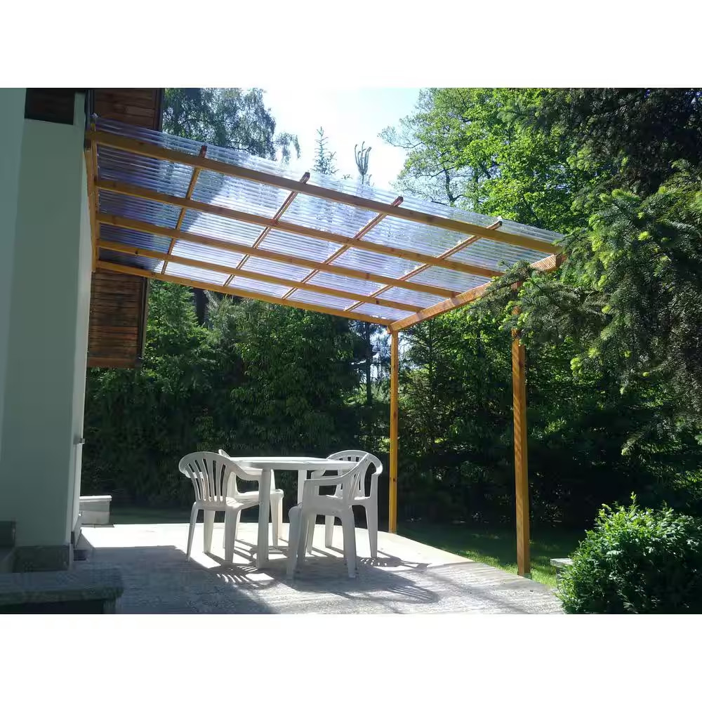 72 In. L X 21 In. W Corrugated Polycarbonate Plastic Curvy Clear Roof Panel (Set