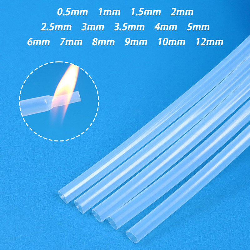 Clear PTFE Heat Shrink 1.7:1 Tubing 260°C HIGH TEMP Tube Preservative Sleeving