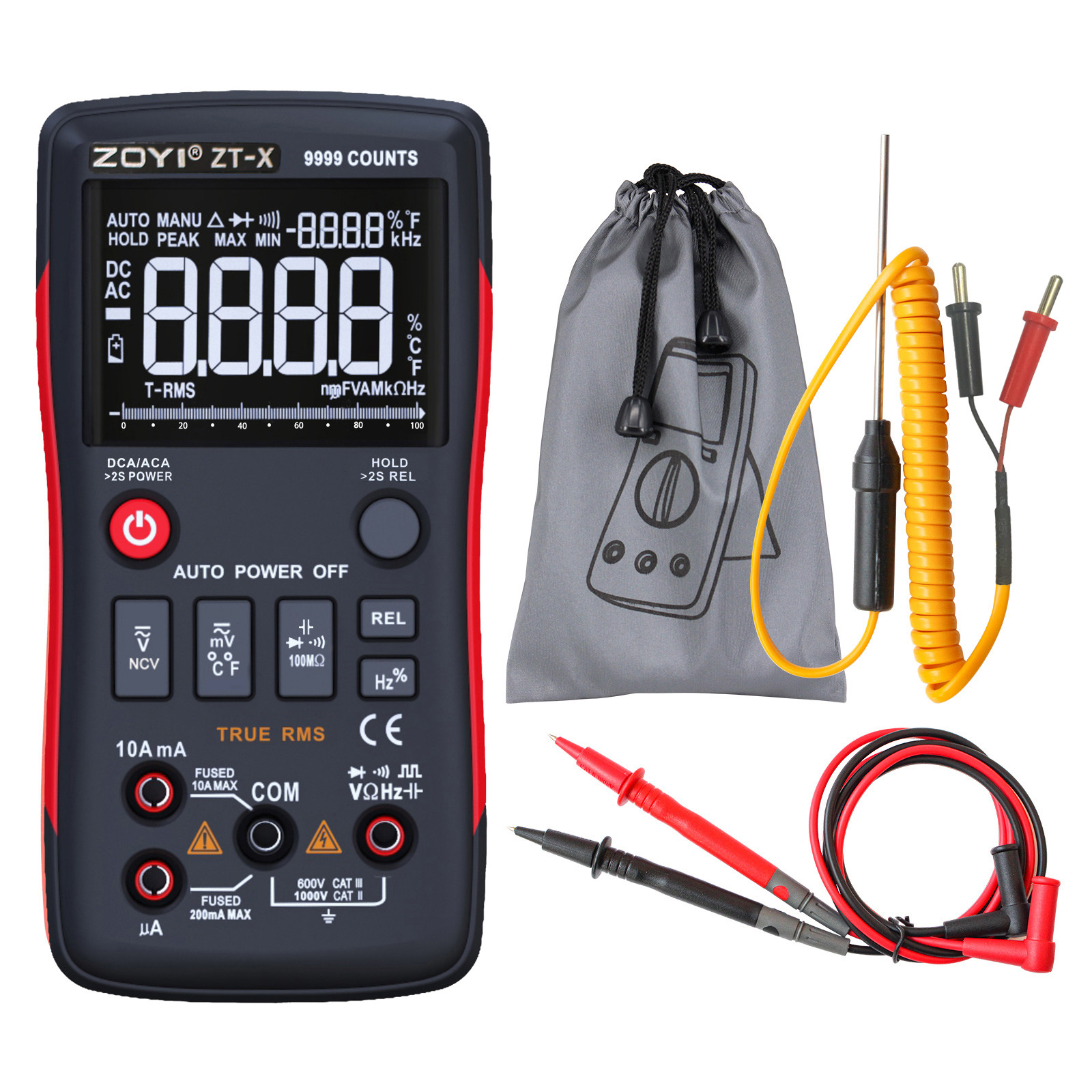 ZOYI ZT-X TRUE RMS Digital Multimeter Auto Range With NCV DATA HOLD LCD Backligh
