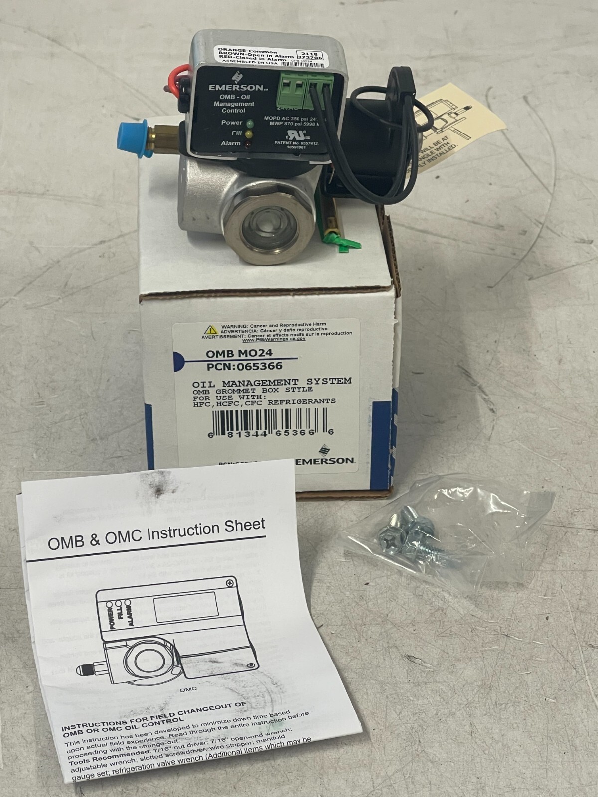 Emerson OMB MO24 Oil Management System (OMB Grommet Box Style)HFC HCFC CFC 65366
