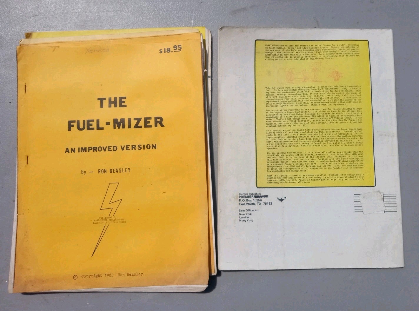 Secrets of the 200 MPG Carburetor Manual Allan Wallace 1980 Collection Original