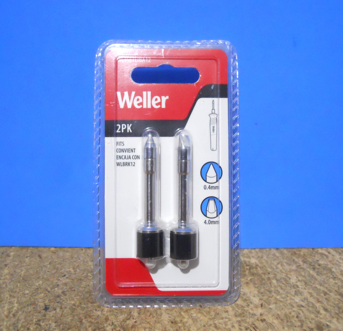 Weller 12W Tip Bundle for WLBRK12, 2 PK Chisel 4.0mm and Conical 0.4mm FREE SHIP