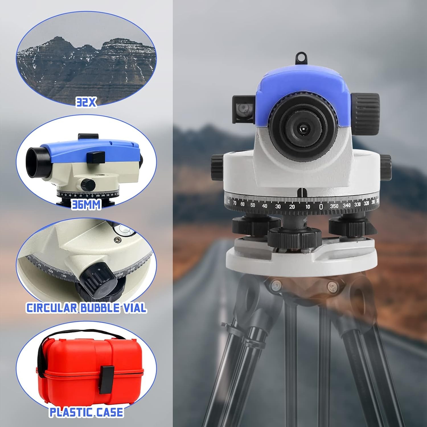32X Automatic Optical Level High Precision Level Gauge Measure Meter IP54