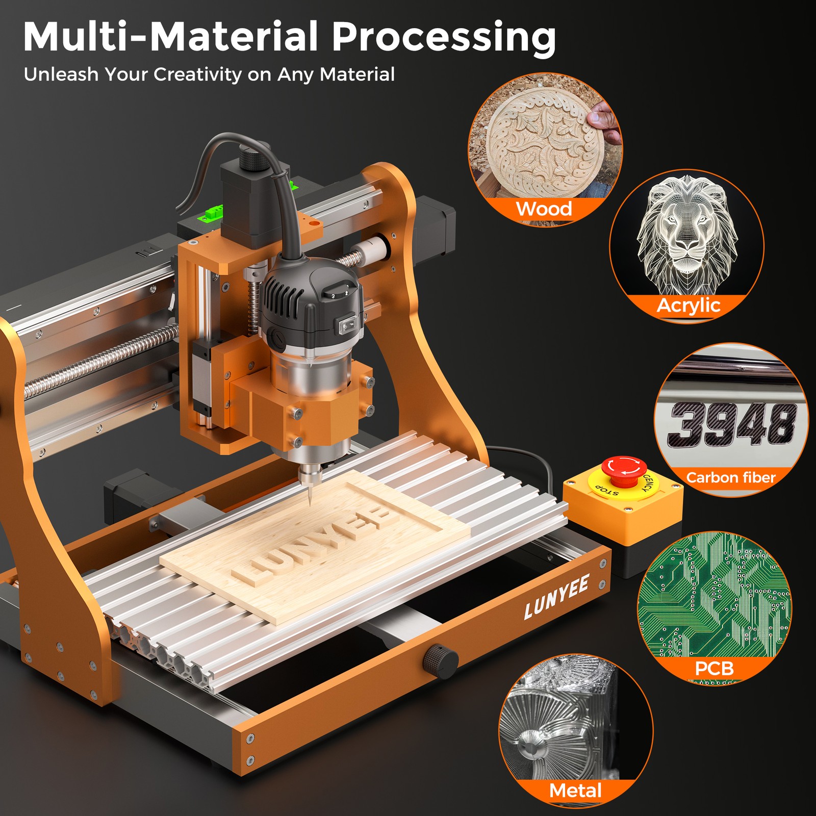 Lunyee 3020 Nova CNC Router Machine for Engraving with 710W Trim Router Spindle