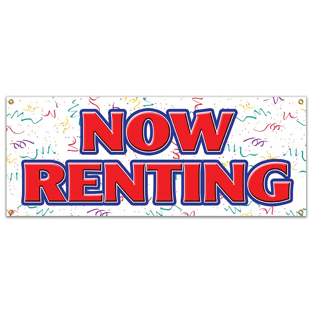 NOW RENTING BANNER SIGN for lease rent office retail space apartment