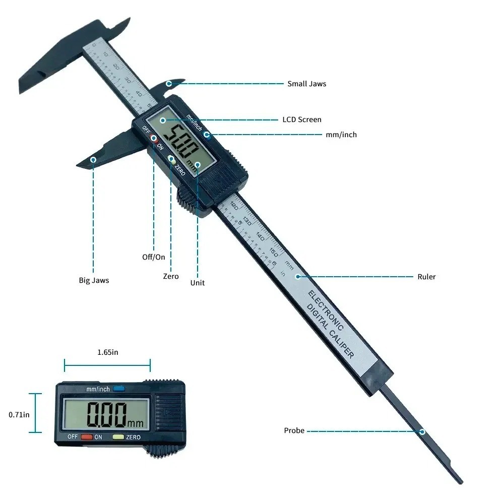 6″ Micrometer Digital Measuring Tool Caliper Vernier Gauge Metric 150mm 6-inch