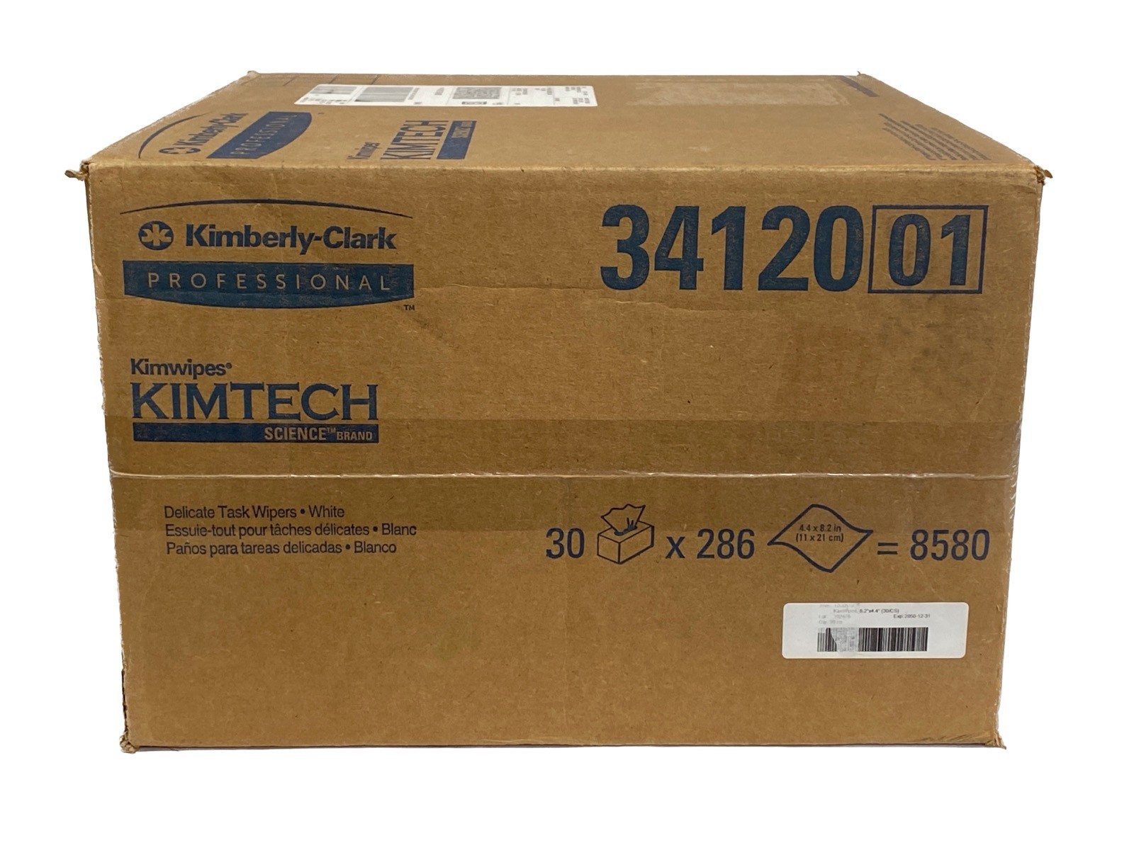 (8580/Cs) KIMTECH Kim Wipe Disposable Delicate Task Wipers 1-Ply 4.4”x8.2” 34120