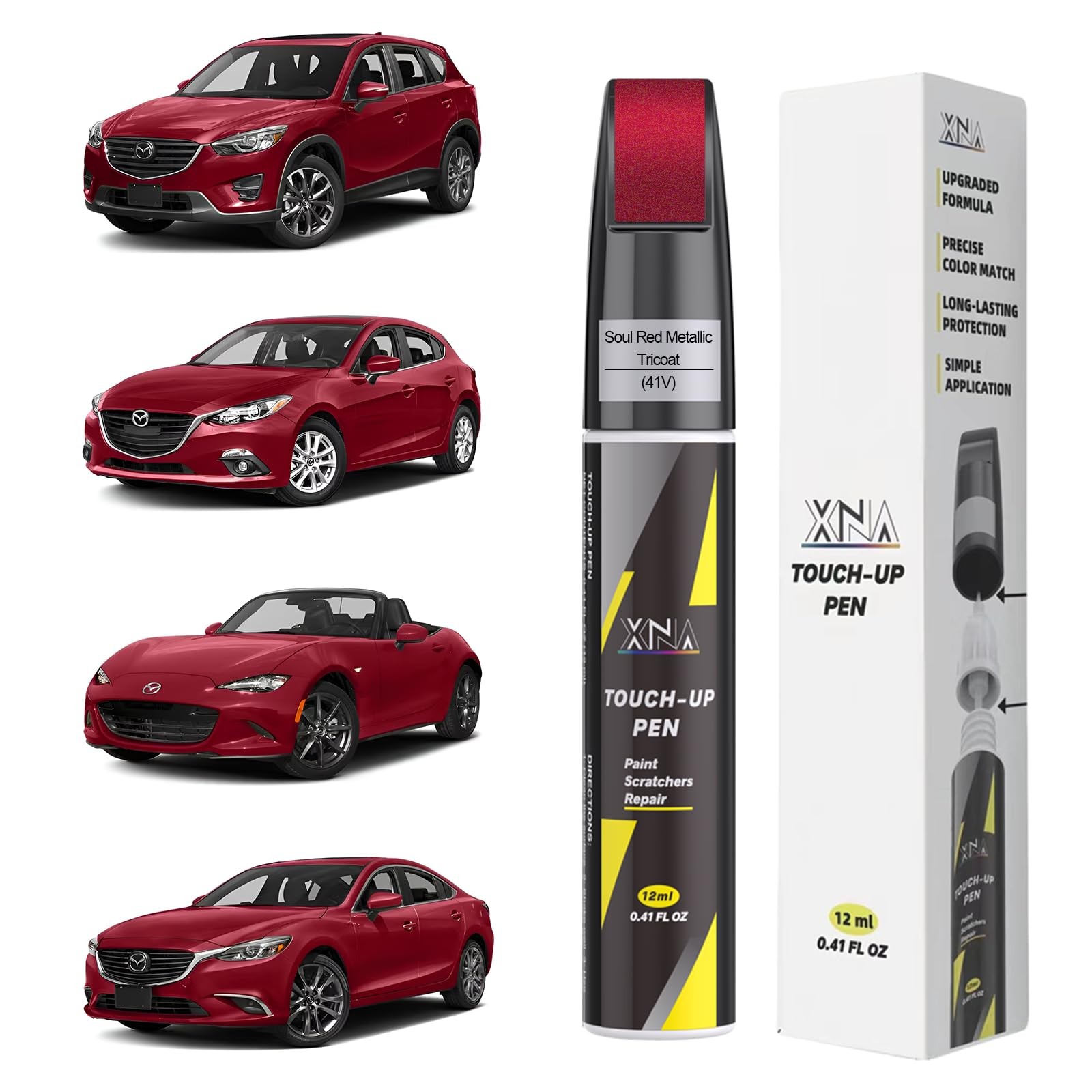 Soul Red Metallic Touch Up Paint for Mazda – 2-in-1 Scratch Repair Kit