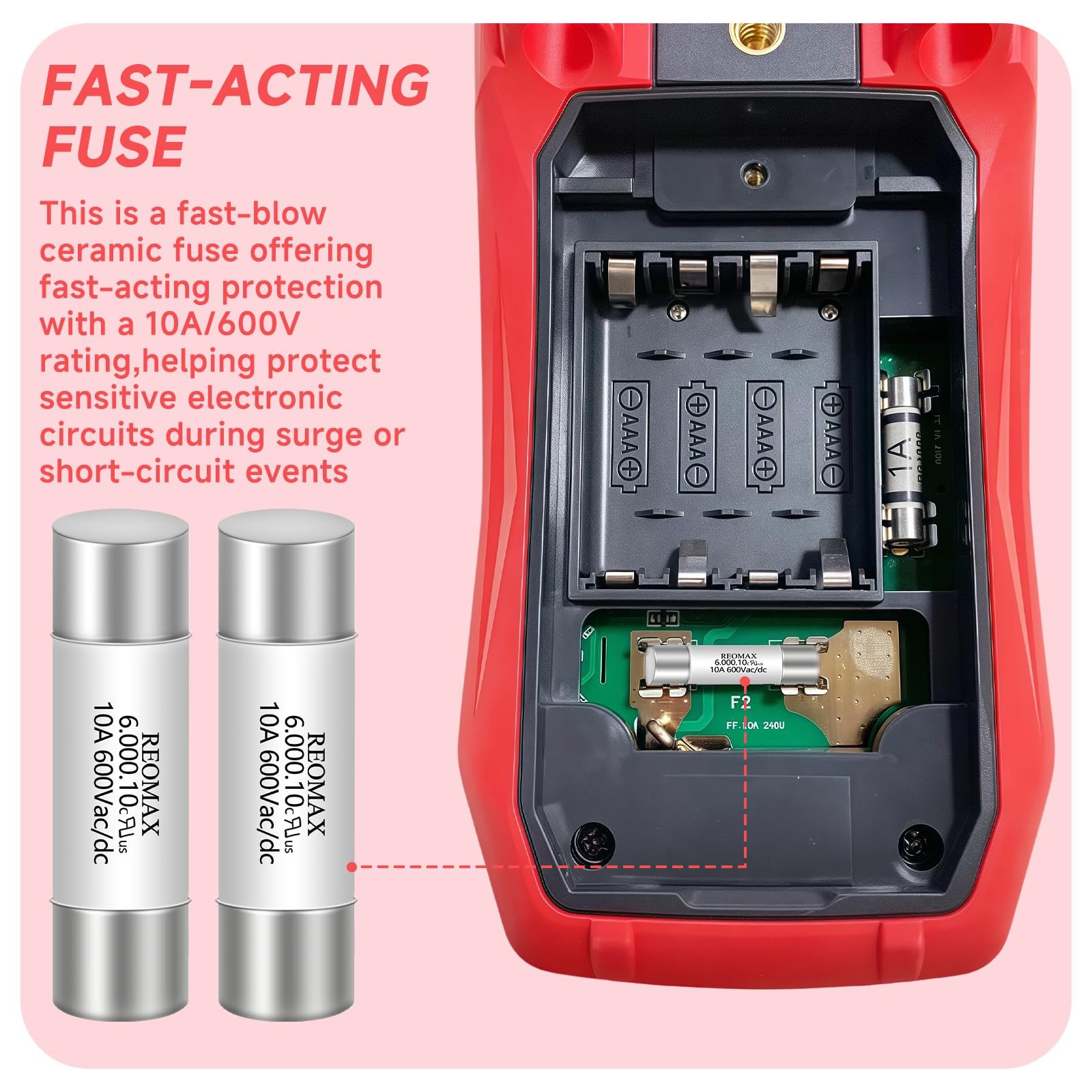 5PCS HV610 10A 600V AC/DC Ceramic Fuse 6.35x32mm for Digital Multime…