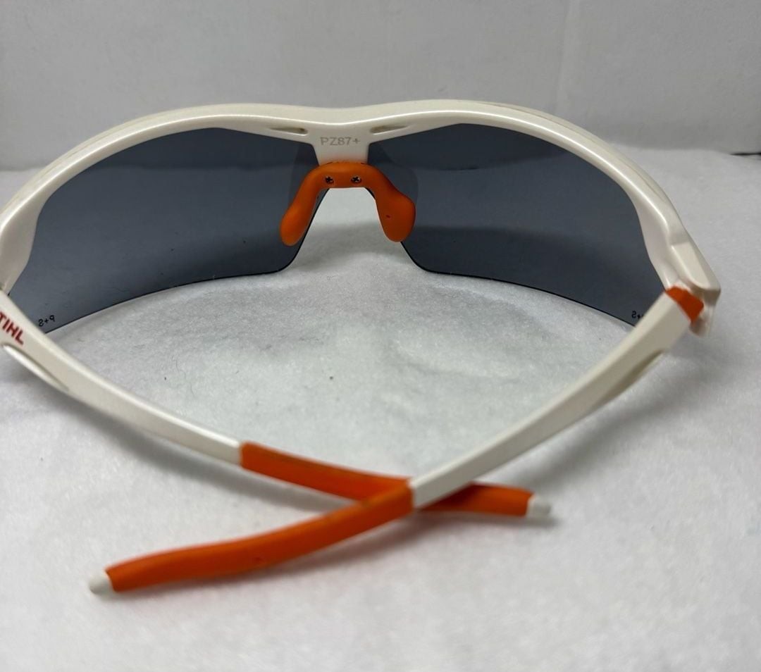 STIHL Sport Protective Safety Glasses with White Frame and Silver Mirror Lens
