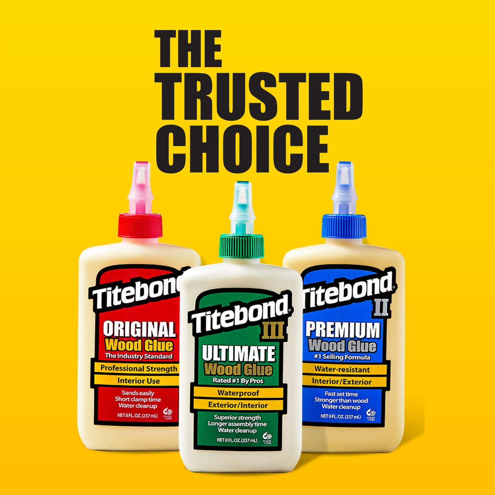 Titebond 5003 II Premium Wood Glue, 8-Ounces Water Resistant Interior / Exterior