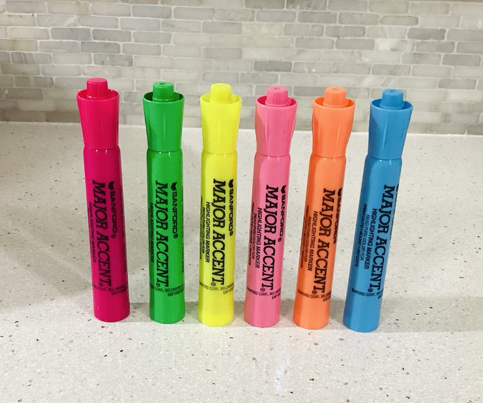 6 Vintage Sanford Major Accent Highlighters – 6 Colors