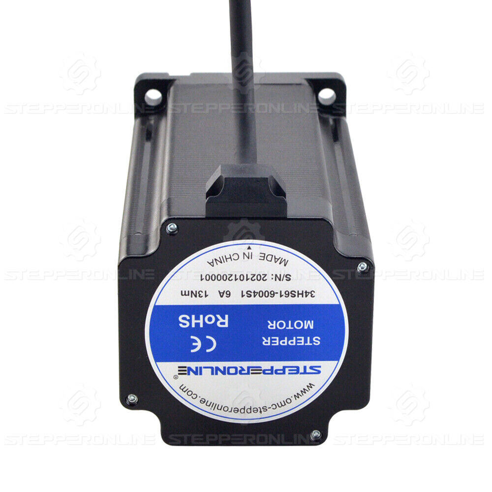 13Nm Nema 34 Stepper Motor 156mm 6A 14mm Key-way Shaft 4 Wires w/1m Cable CNC