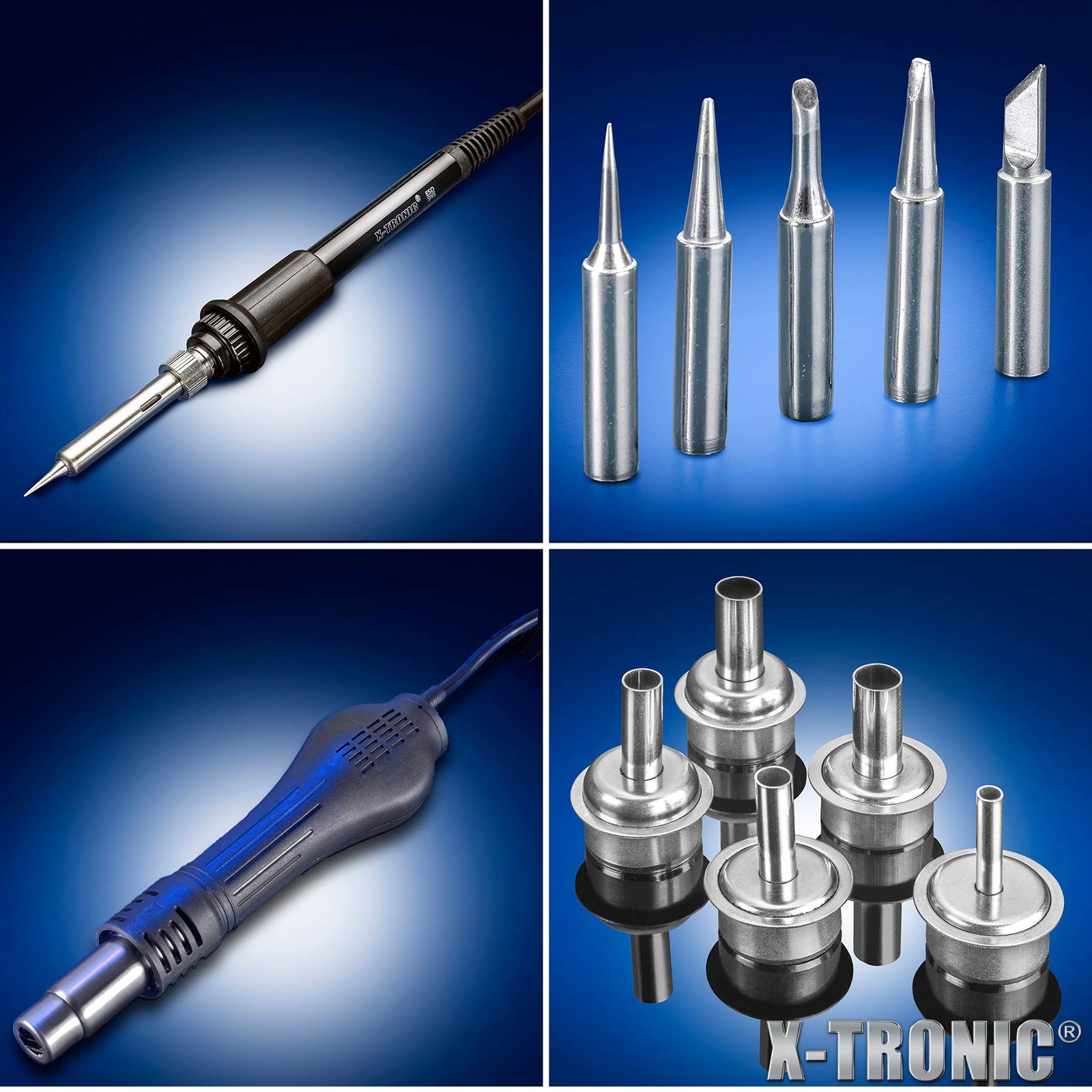 X-Tronic 700 Hot Air Rework Soldering Iron Temp Controls C/F Func 0-30 Min