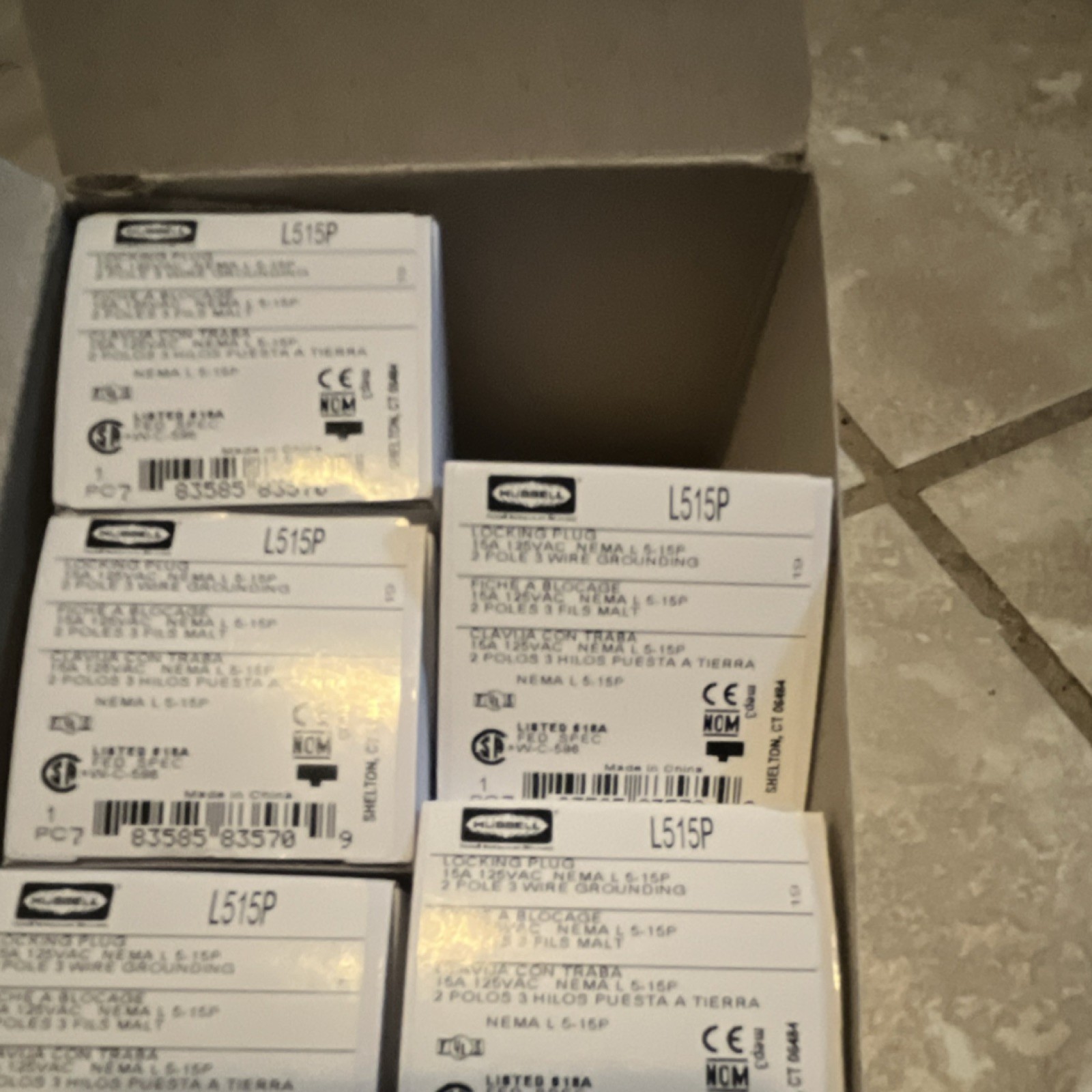 Hubbell Locking Plug NEMA L5-15P 15A 125V (Qty: 20 – 10 male 10 female)