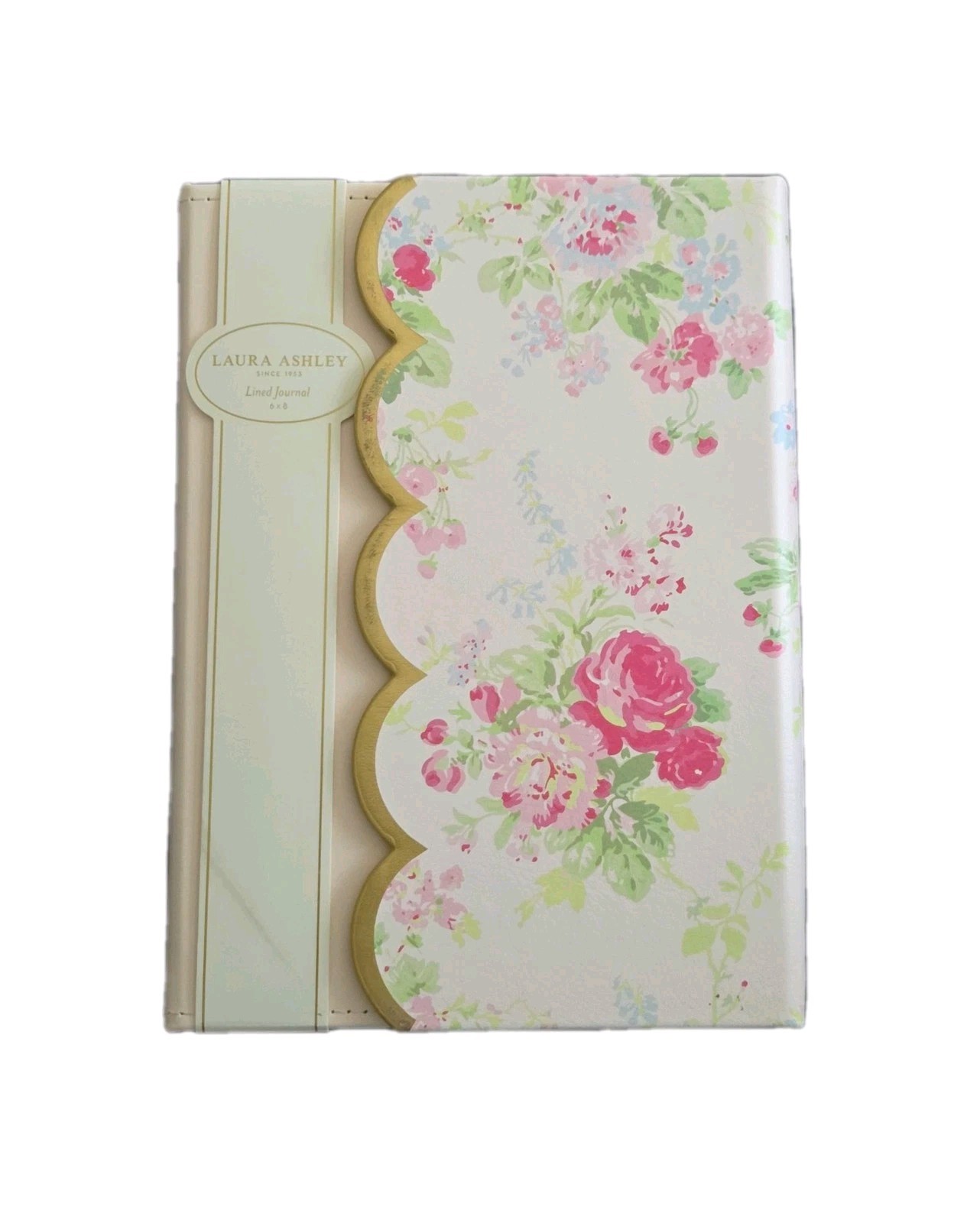 NEW Laura Ashley Flower Soft Peach Pink Flowers Faux Leather Journal Notebook