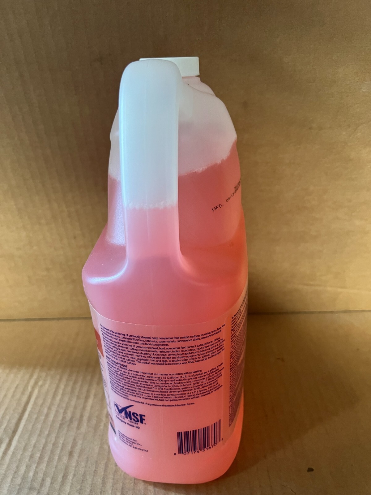 Diversey J-512 Sanitizer Cleaner 5756018 1 Gallon NSF Exp 09/2026