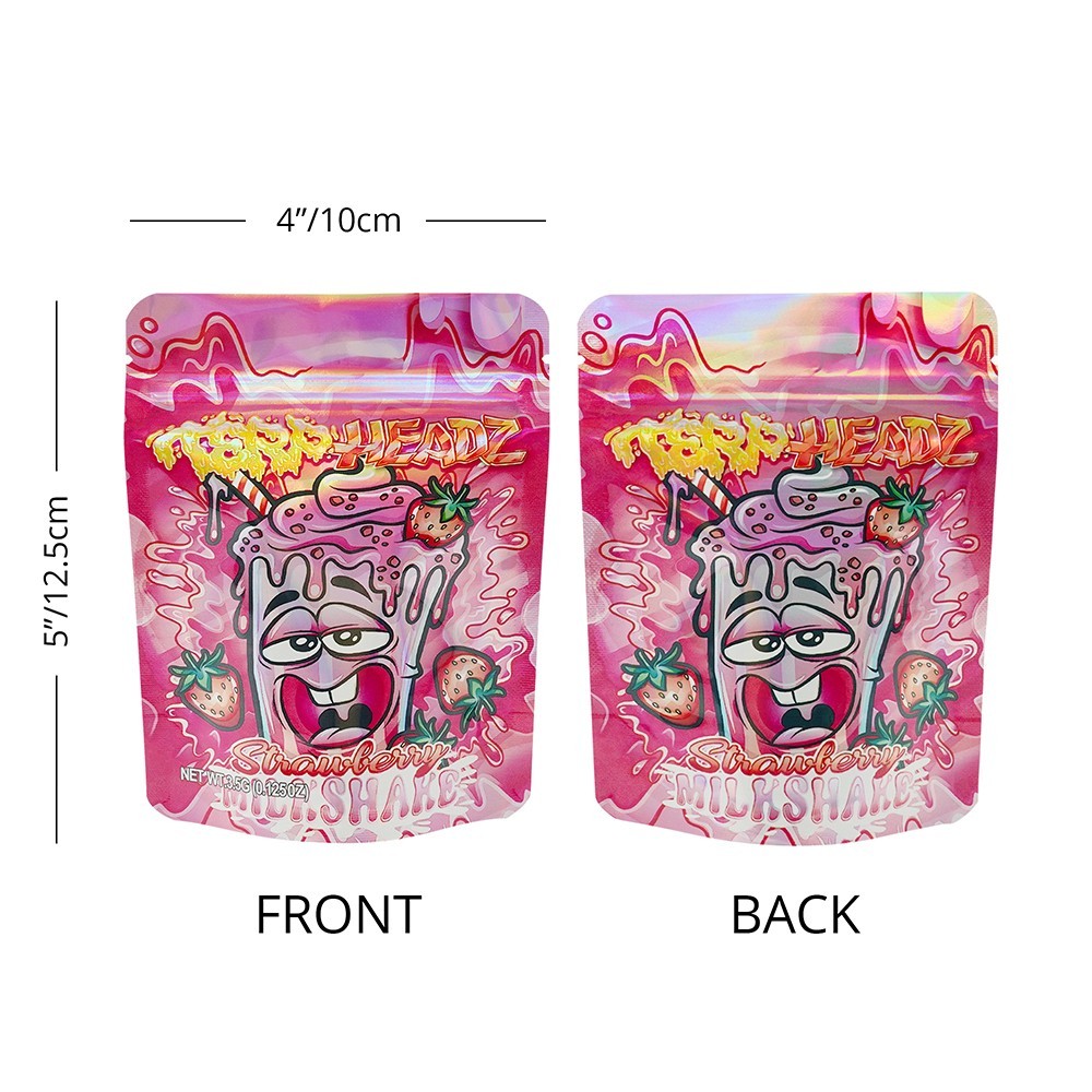 100pcs Cartoon Candy Holographic Mylar Bags 3.5g Smell Proof Zipper Pouches