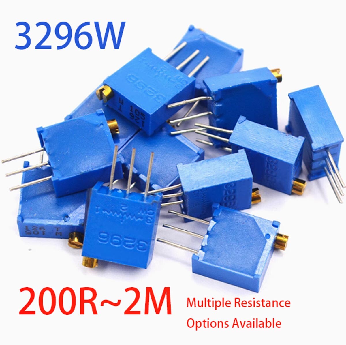 3296W Multiturn Variable Resistor Potentiometer, Preset, Trimmer, Pot 100Ω – 2MΩ