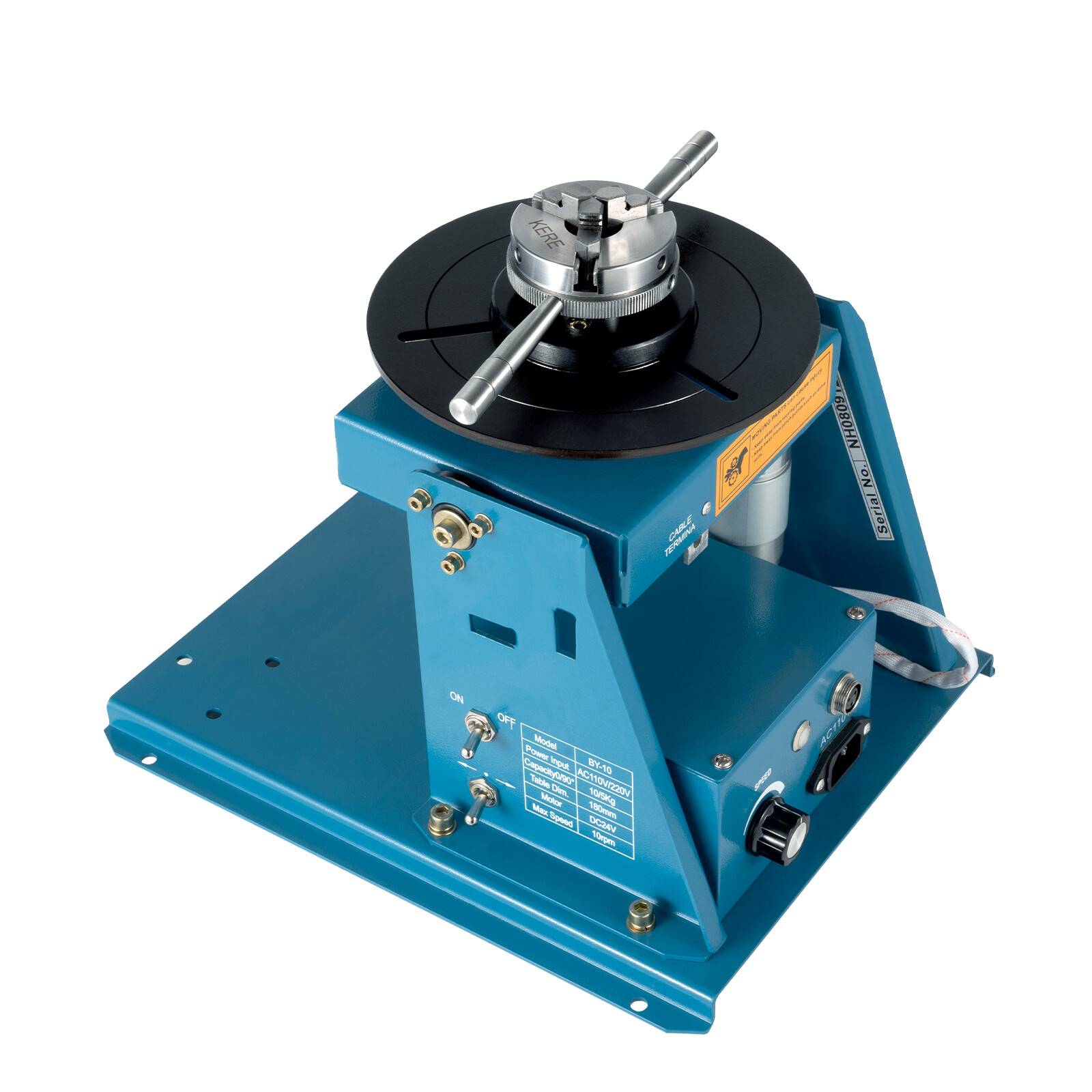 10kg Rotary Welding Positioner 7″ Turntable Table 3 Jaw Lathe Chuck 2-20rpm