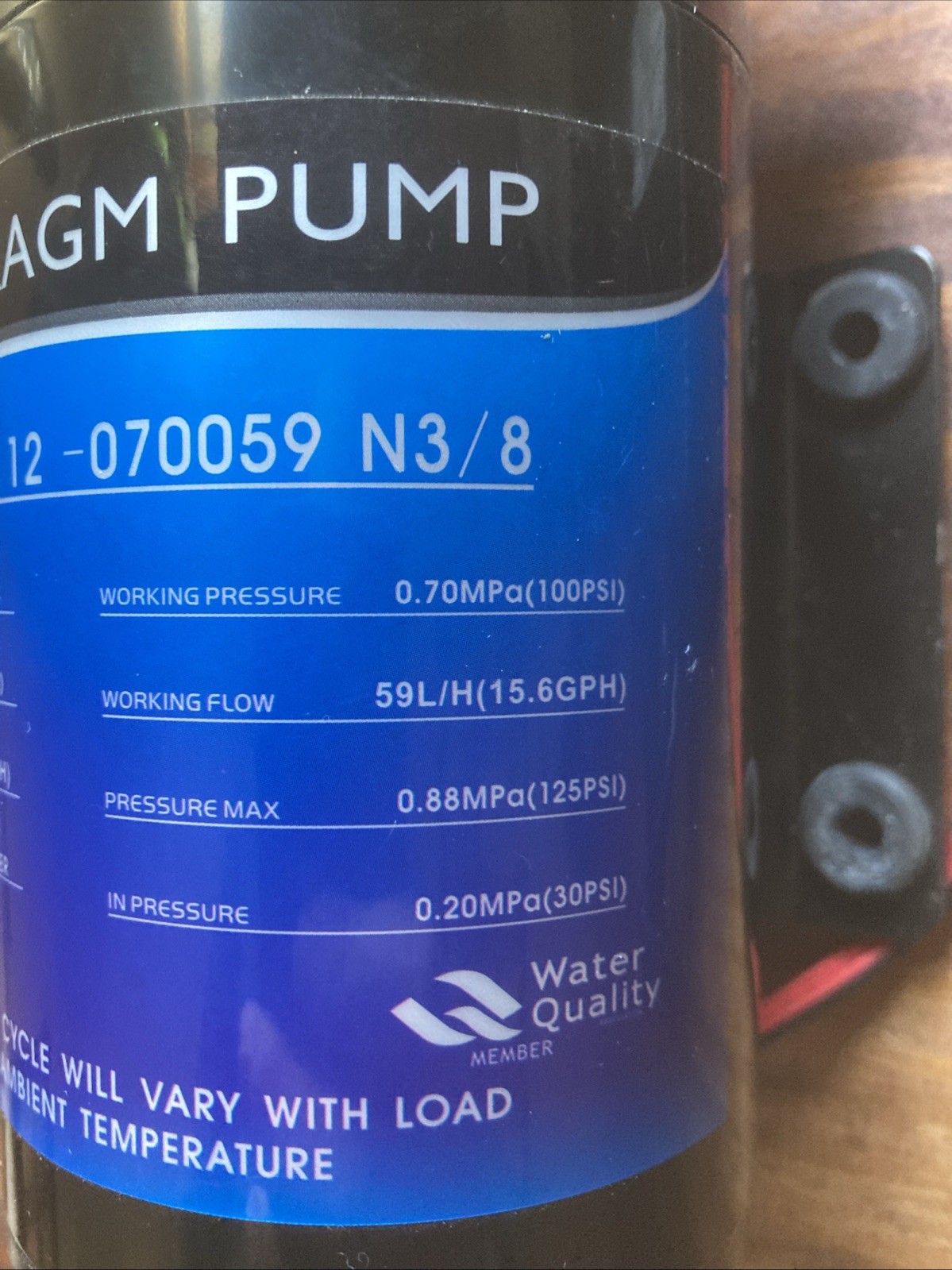 Diaphragm Pump 24v GMP 78 24 12-070059. Flow 15,6GPH 100PSI. Ac/Dc Adapter 110v.