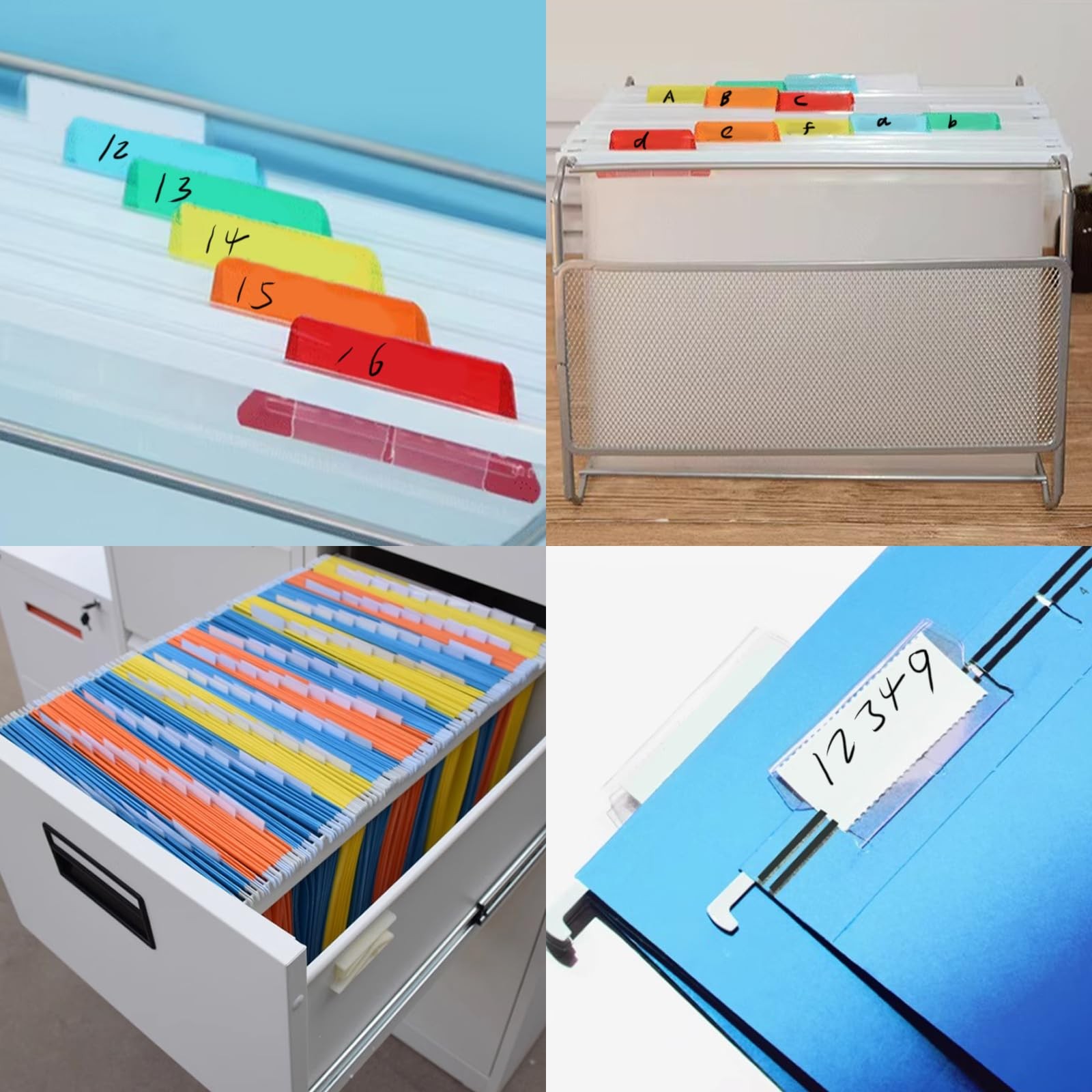Hanging File Folder, 60 Sets of File Folder Tabs and Inserts for Quick