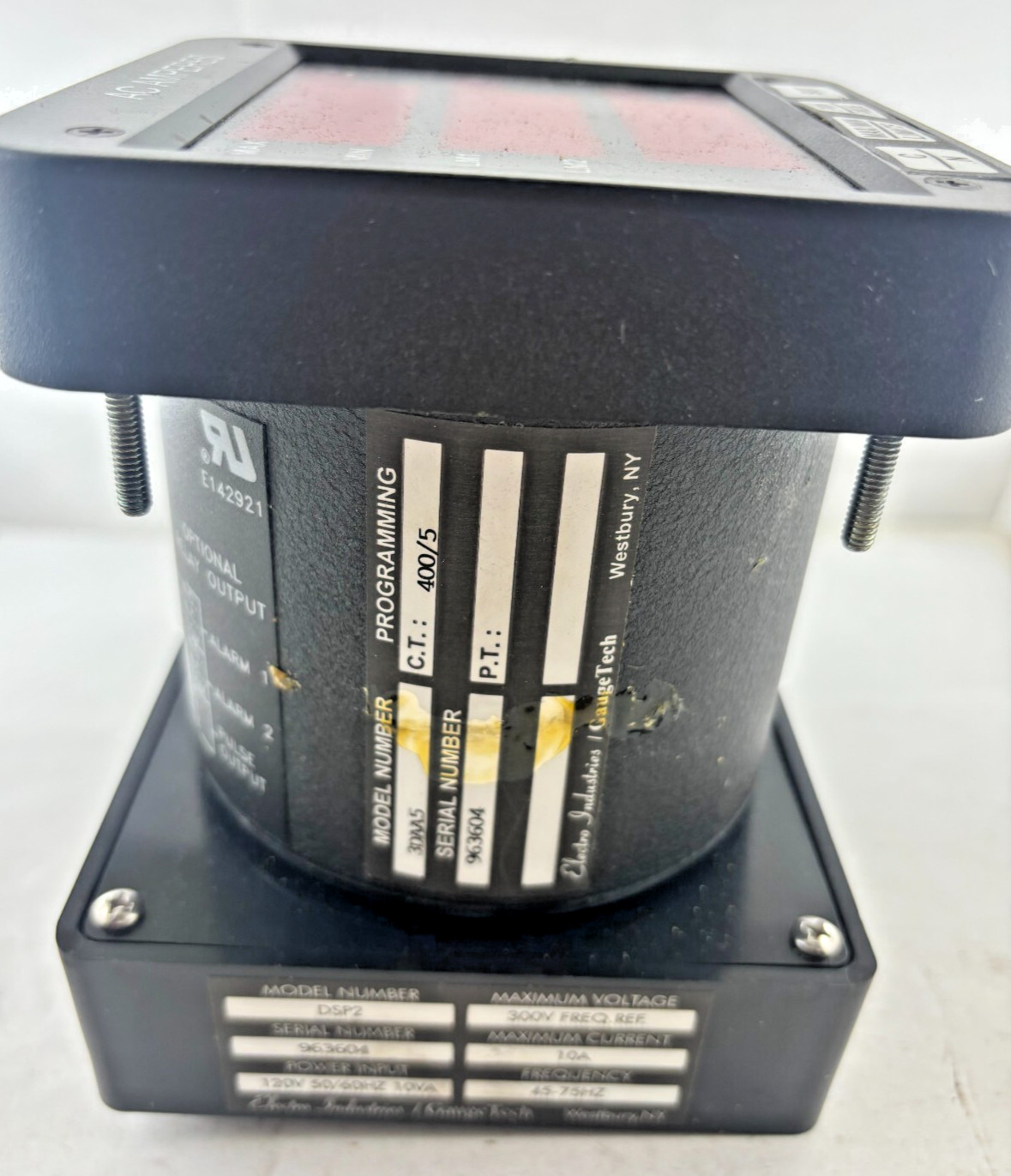 ELECTRO INDUSTRIES/GAUGE TECH 3DAA5 400/5 CT DSP2 300V FREQ REF MAX VOLTAGE 120V