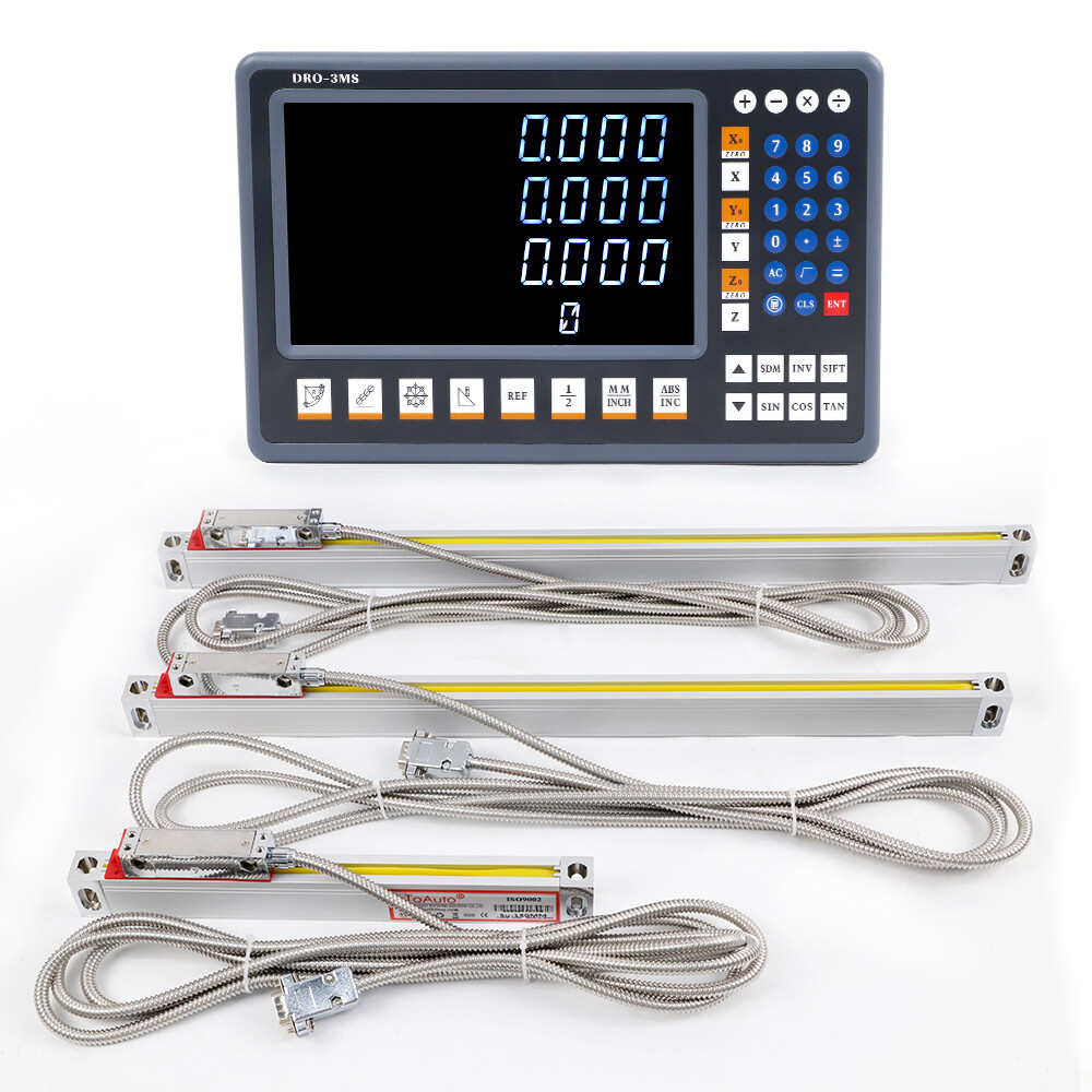 TOAUTO 2/3 Axis 8» LED Digital Readout Dro Display Glass Linear Scale 4»-40»