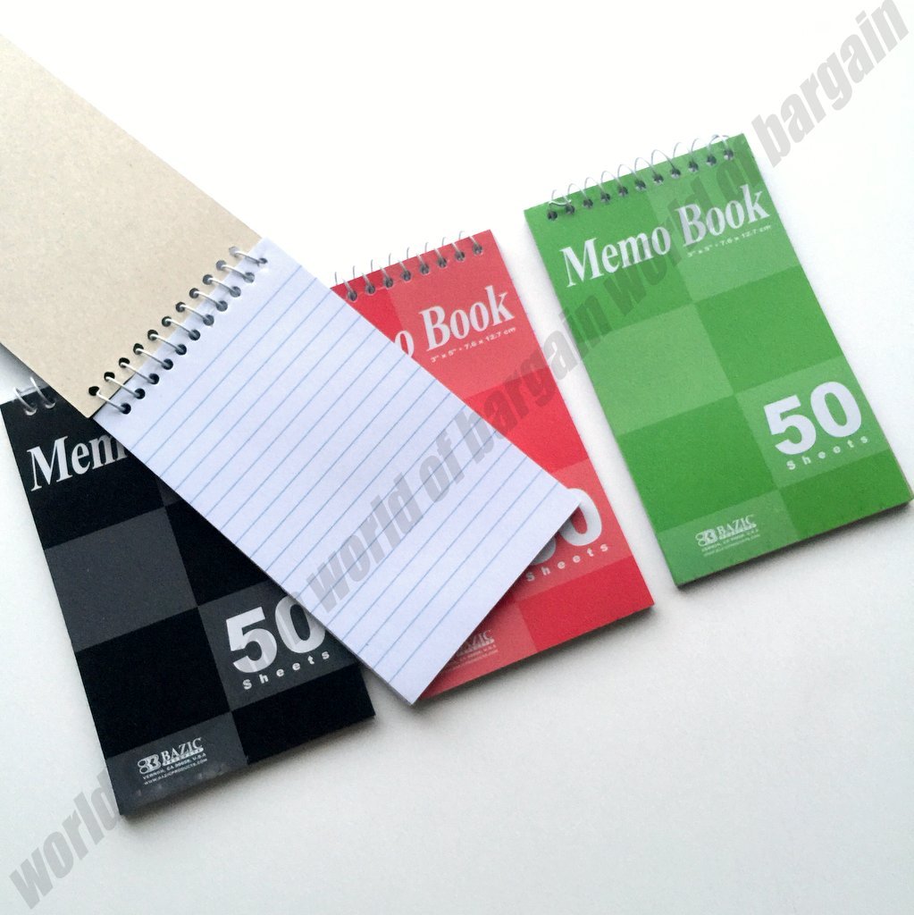 4 Pack 50 Sheets MEMO NOTEBOOKS 3×5 Ruled Mini Note Taking Book Pocket Size C039