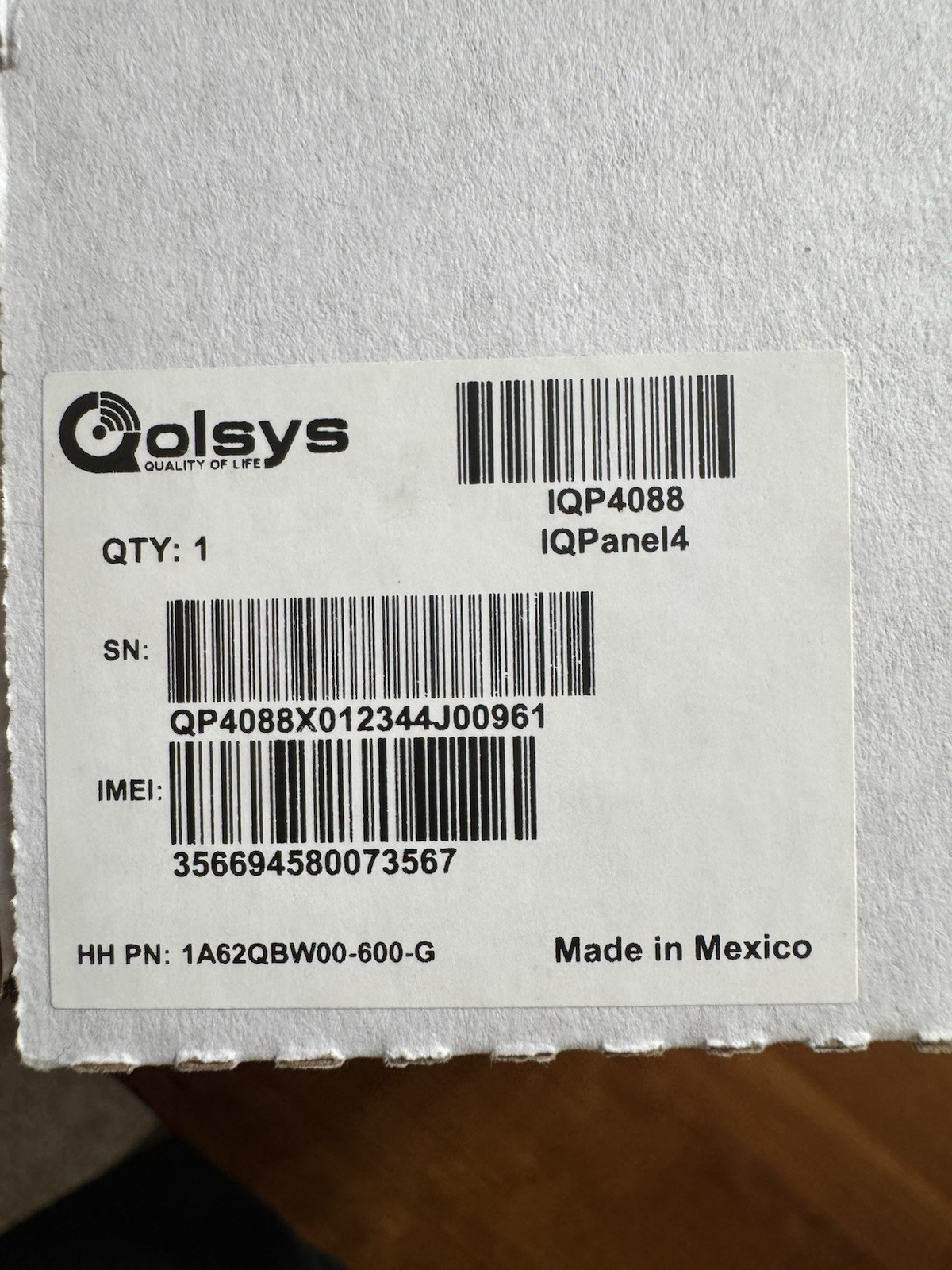 Qolsys IQ Panel4 PowerG Touchscreen Alarm System Security Panel BRAND NEW