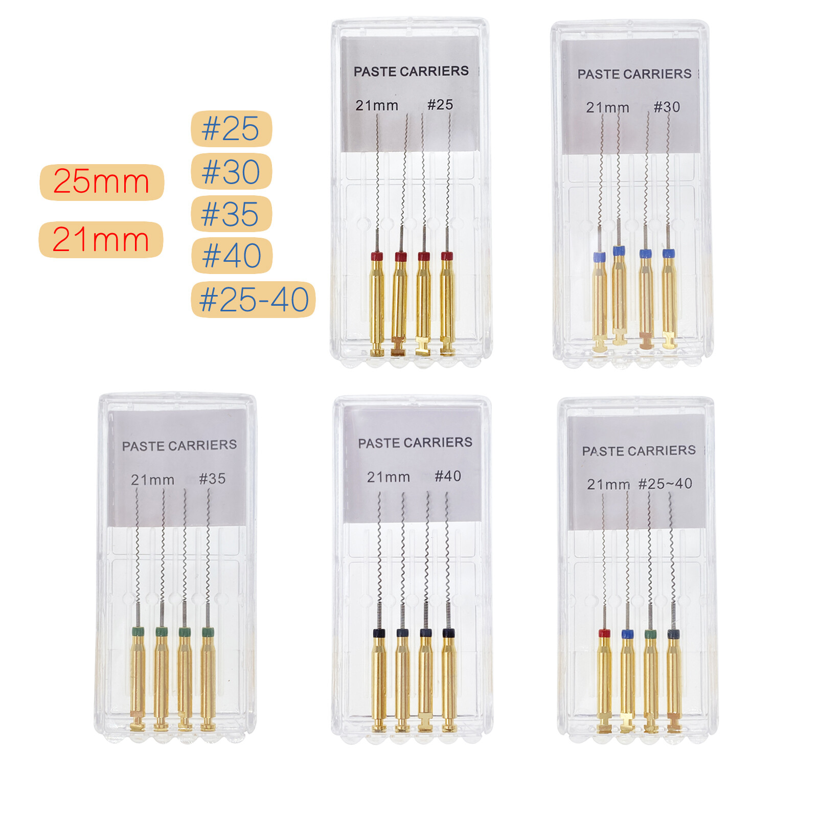 Dental Paste Carrier Spiral Fillers Engine Use Stainless Steel 21//25mm 25-40