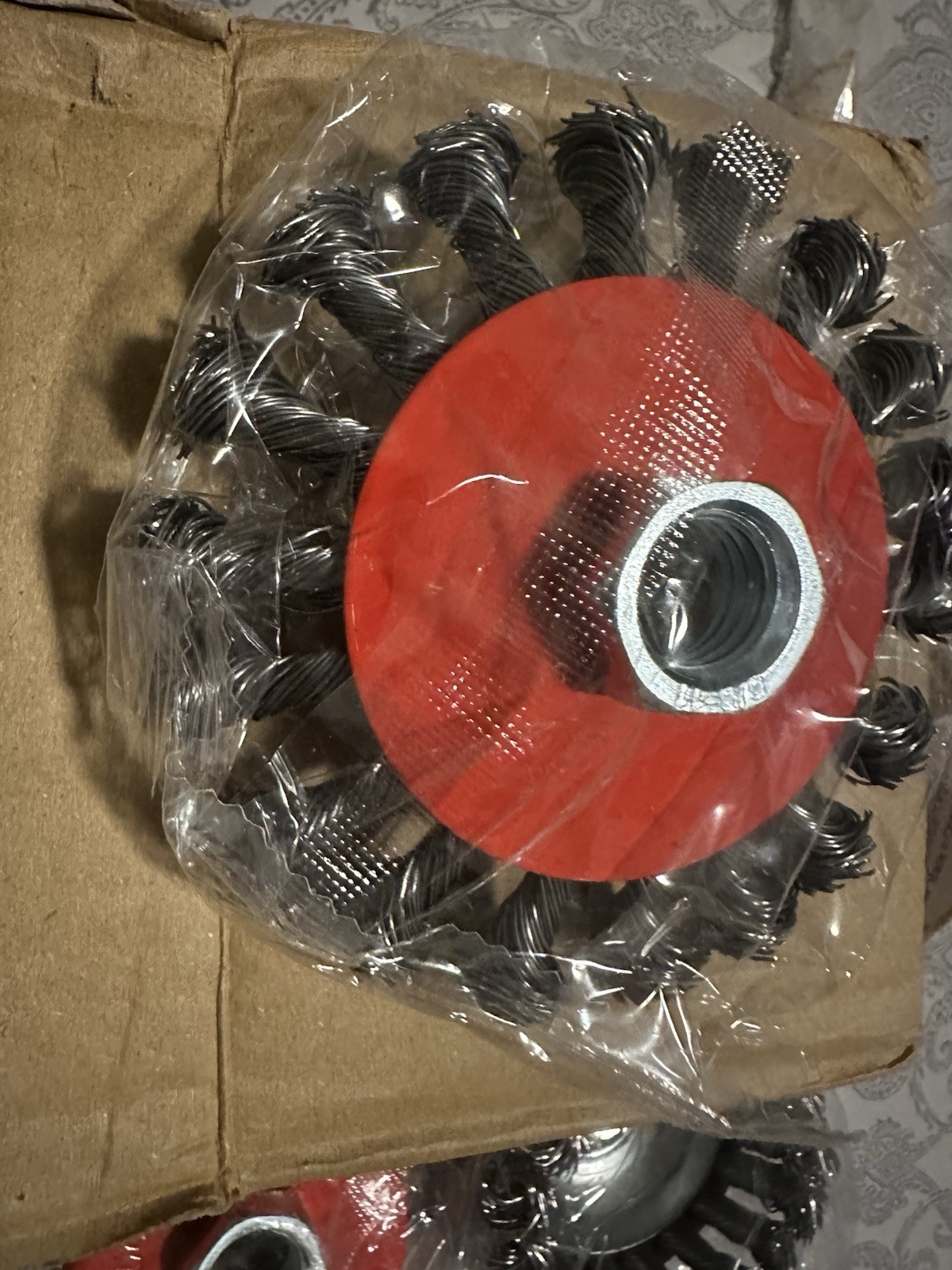 MIKILIKIEN 3 Pcs 2.5 inch Wire Cup Brush for 4 1/2 Angle Grinder, RED