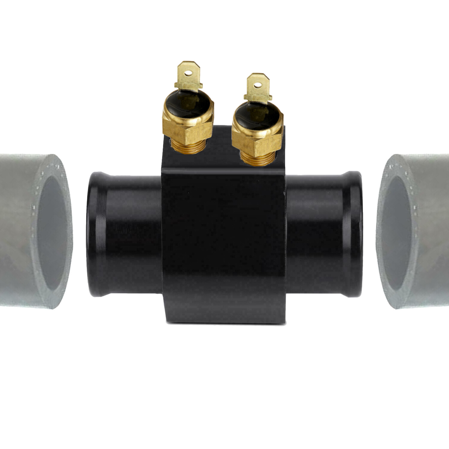 44MM/1.75IN 2-STAGE RADIATOR HOSE ADAPTER DUAL ELECTRIC FAN TEMP SWITCH WIRE KIT