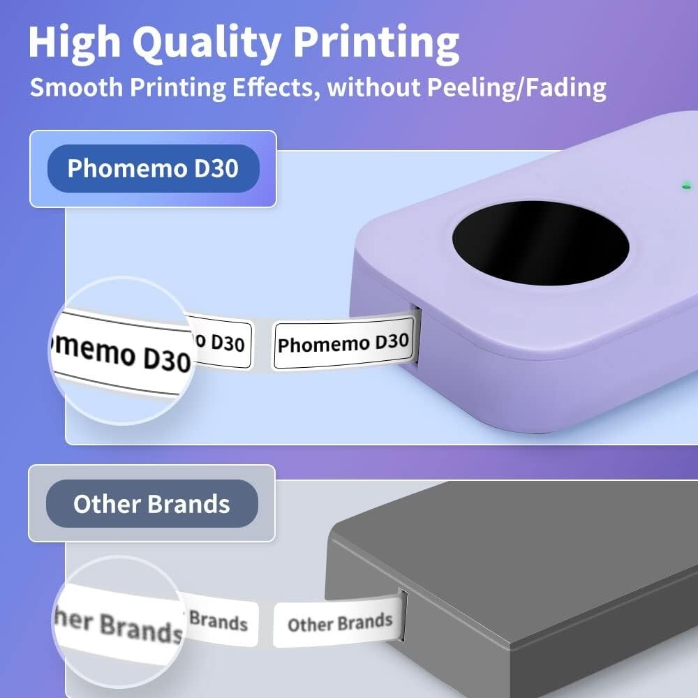 Label Maker Thermal Phomemo D30 Bluetooth Wireless Mini Portable Label Printer