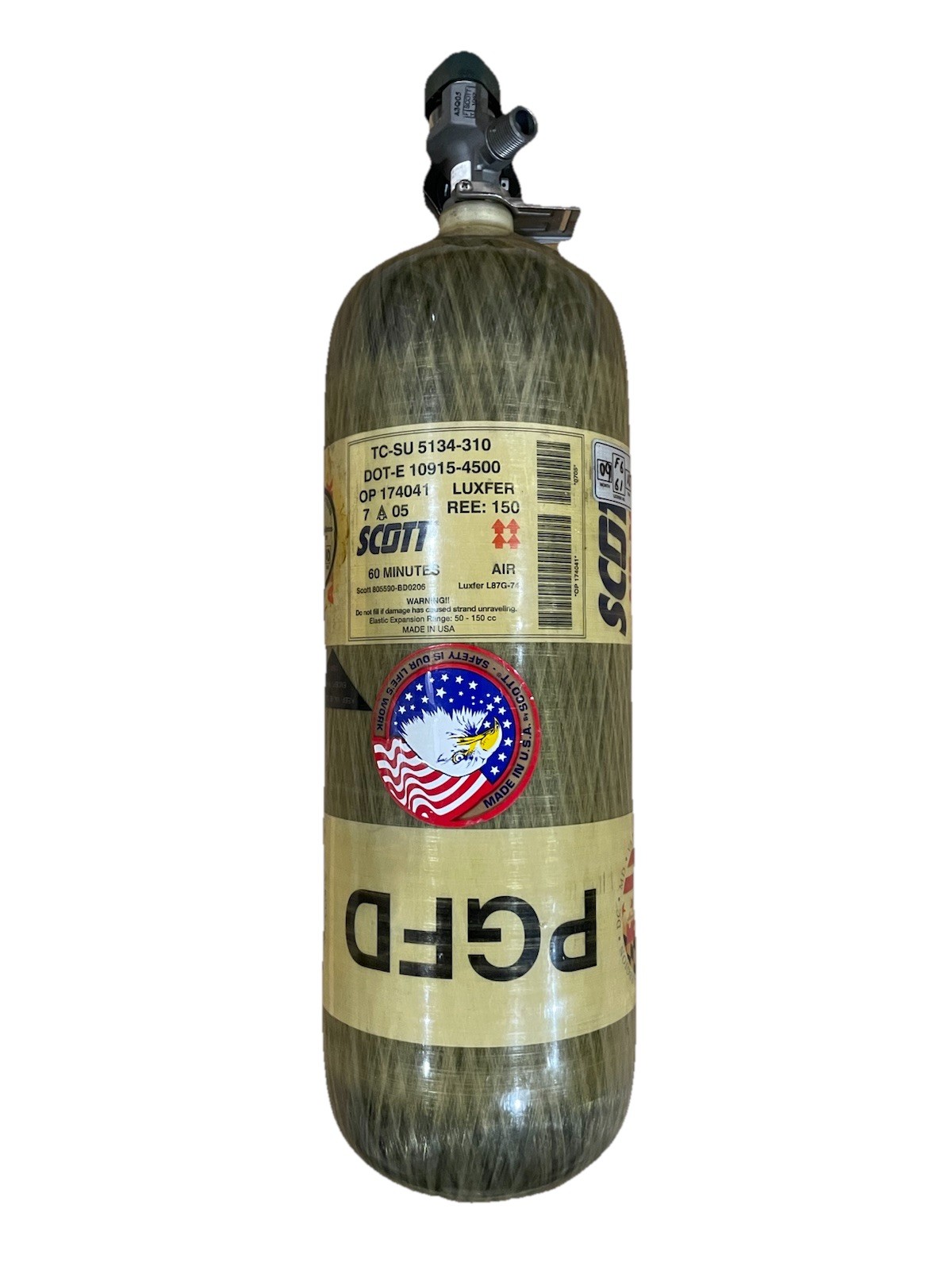 Scott SCBA 60 Min Luxfer Cylinder Tank – 4500 Psi – NEW (Surplus stock)