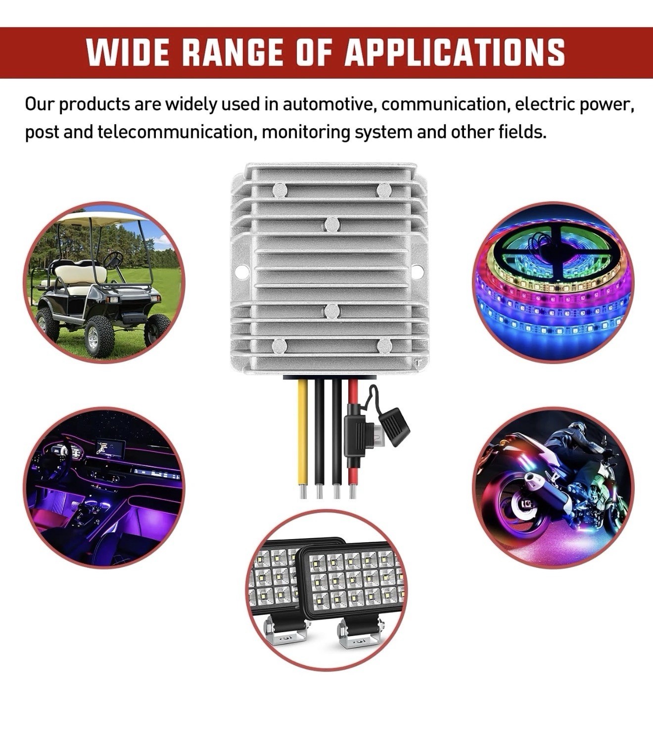 Nilight 36V/48V to 12V DC Converter 30A 360W Waterproof IP67 – New