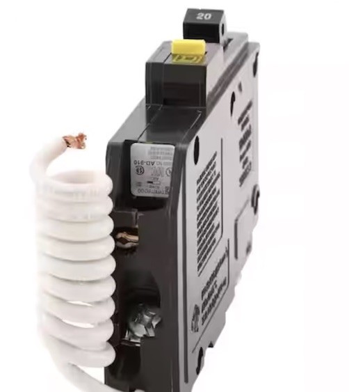 Square D QO120GFICP 20A 1-Pole 120V GFCI Circuit Breaker, Black