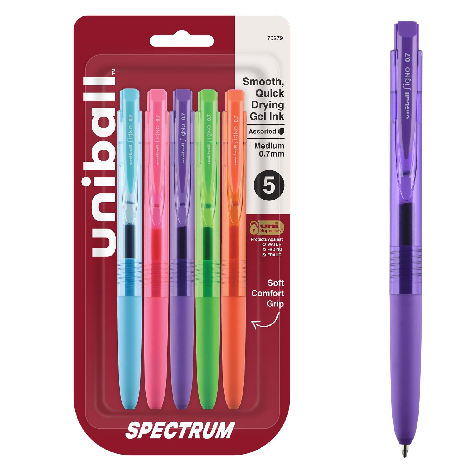 Uniball Spectrum Retractable Gel Pens, Medium Point Office Product