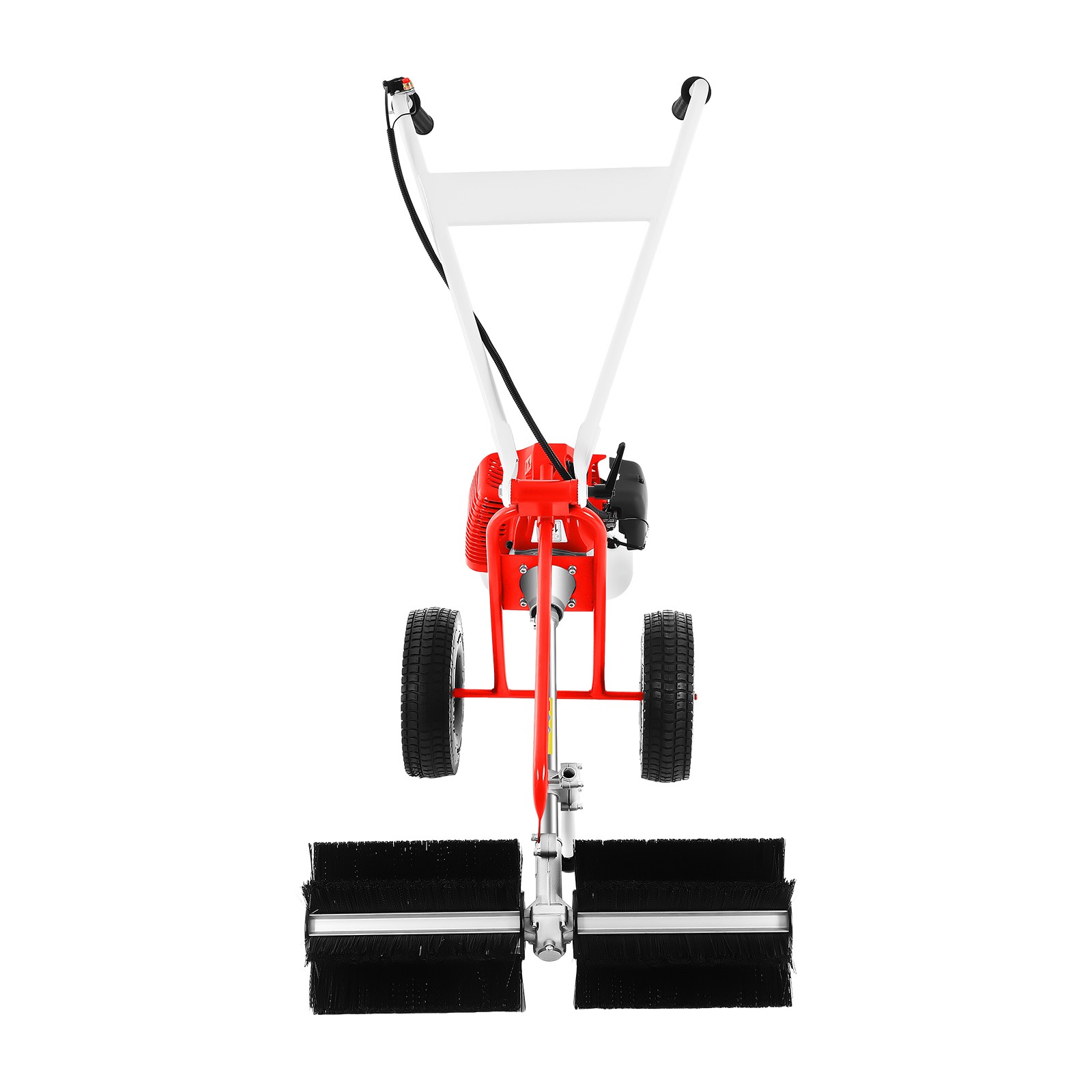 43CC 1.7HP Walk Behind Power Sweeper Broom 2-Stroke Gas Engine Sweeper Lawn Turf