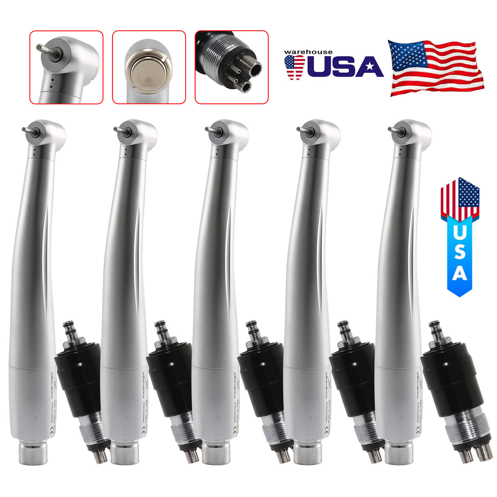 1-10*Dental High Speed Handpiece Standard Head / 4 Hole Coupler Fit NSK YBNK4 mx