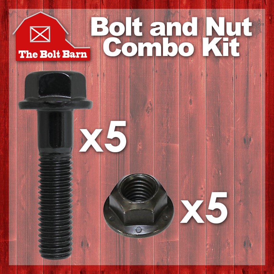 (5) 1/2-13×3-1/2 Grade 8 Hex Flange Bolts & (5) 1/2-13 Gr.G Flange Lock Nuts