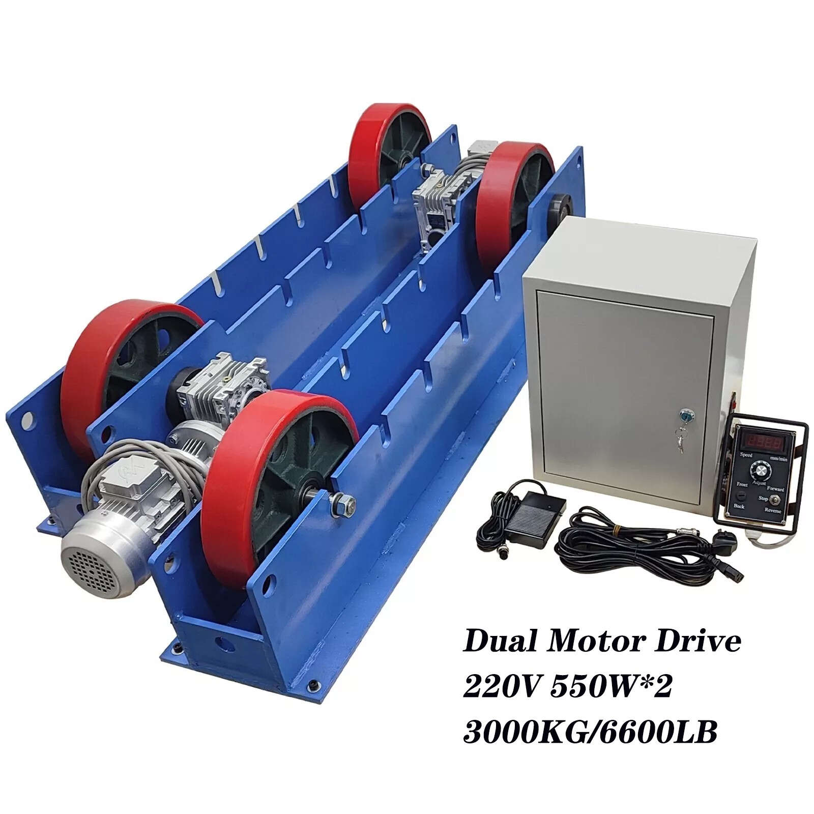 6600LB/3T Welding Positioner Rotary Tank Turning Rolls Linkage Roller Dual Motor