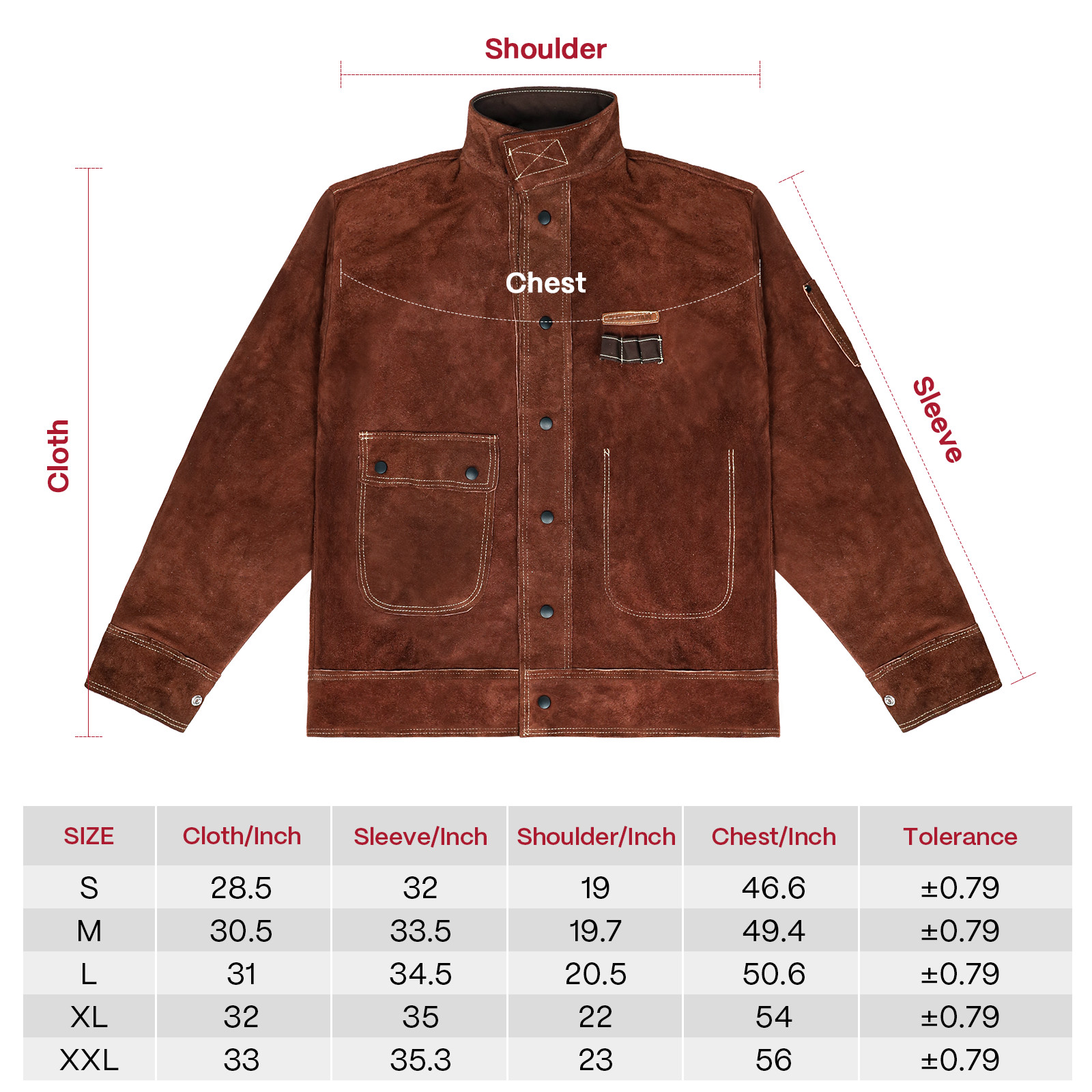 ARCCAPTAIN Leather Welding Jacket Heavy Duty Welder Jackets S/M/L/XL/XXL Size