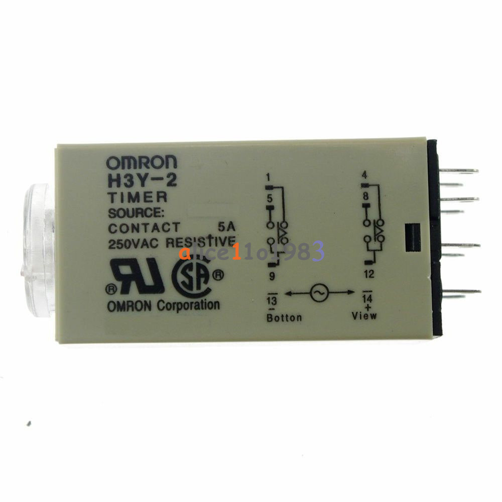DC 12V 5A 8 Pins DPDT H3Y-2 0-30 Minutes Timer Time Relay Delay with Base