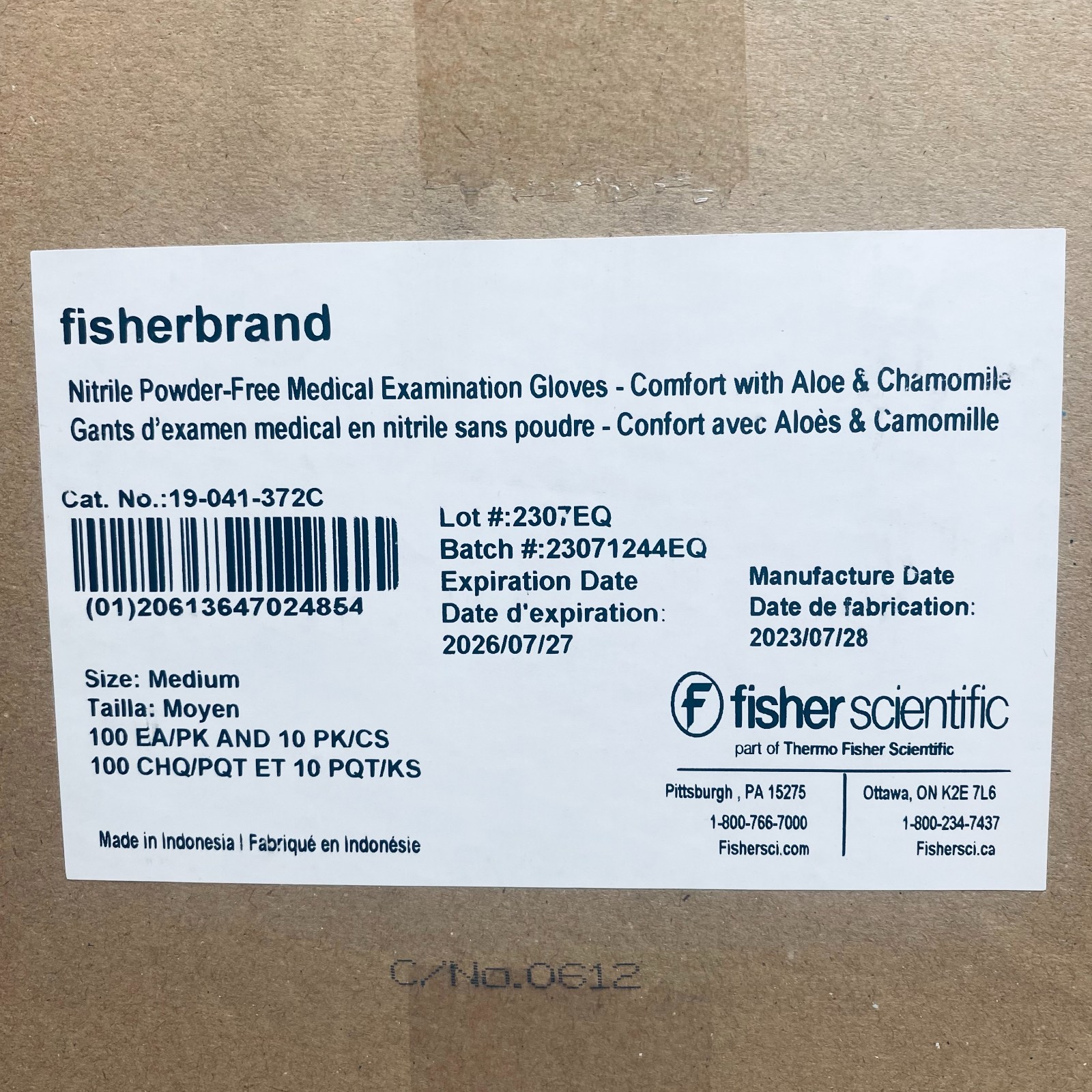Fisherbrand Nitrile Gloves M Powder Free with Aloe 10 Boxes of 100 Gloves Each