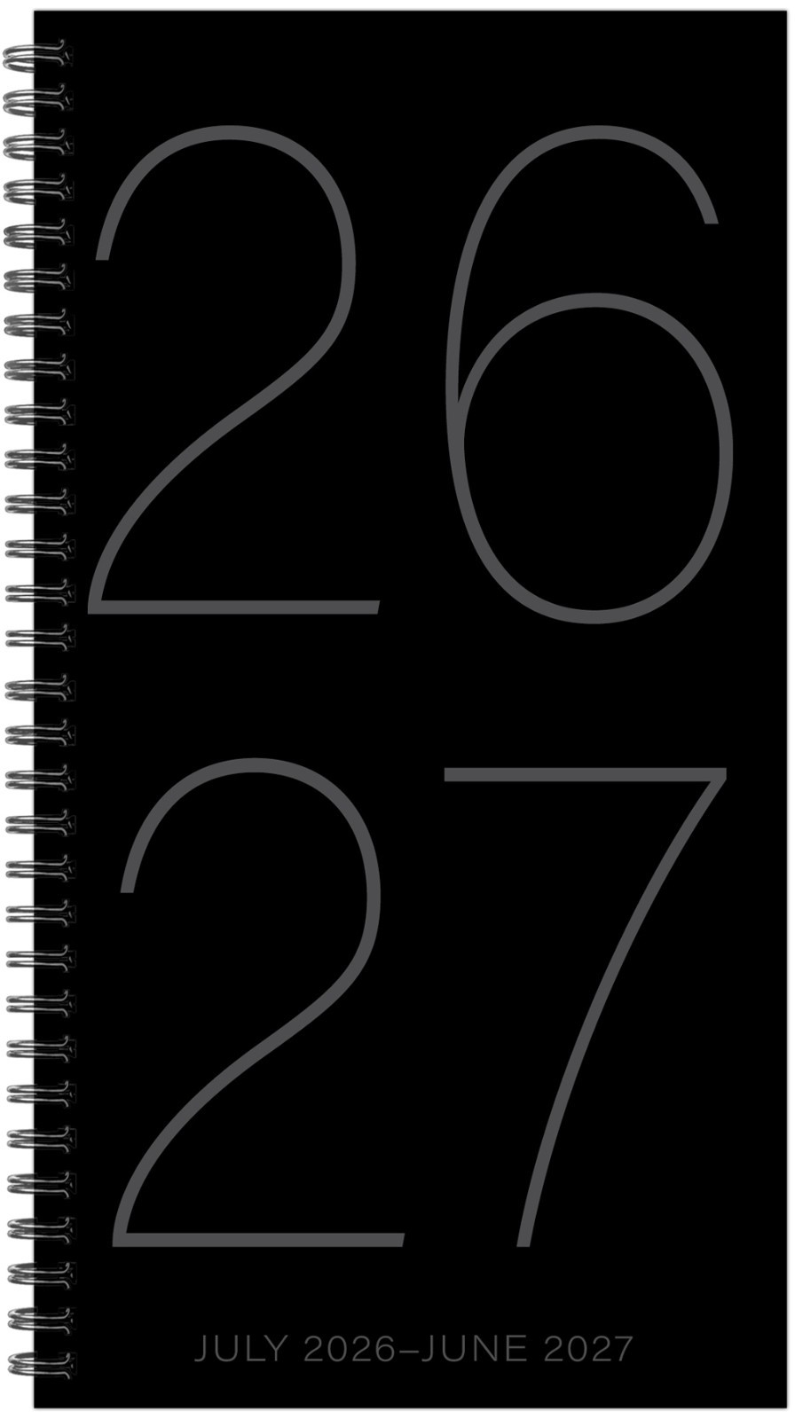 Black AY July 2026 – June 2027 3.5″ x 6.5″ Softcover Weekly Spiral Planner