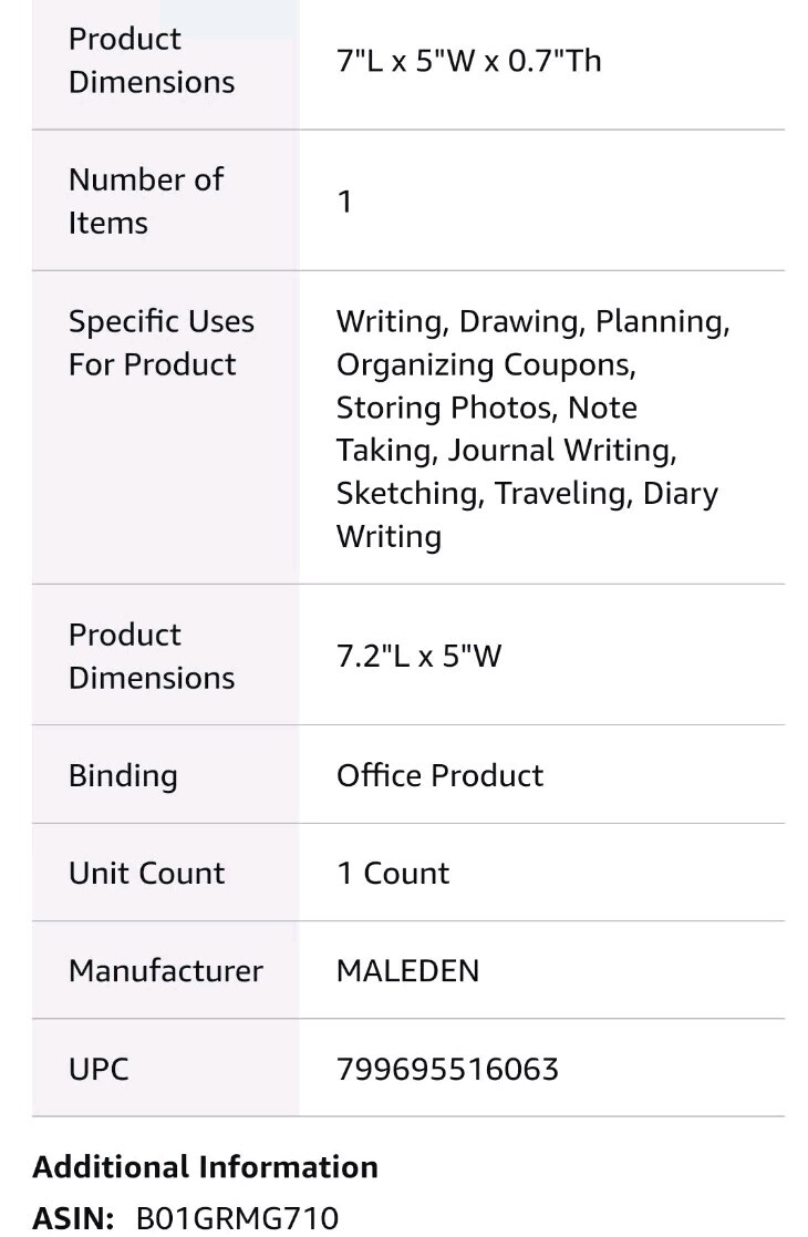 Maleden Timeless Refillable Leather Journal Traveler Notebook Sketchbook