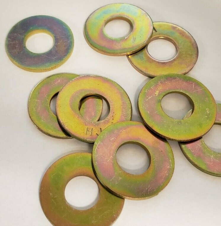 5/8″ USS Flat Washers Thru-Hardened Yellow Zinc
