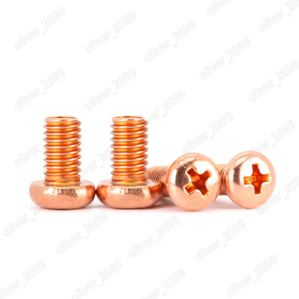 99.9% Pure Copper Phillips Cross Pan Head Machine Screws 4# 6# 8# 10#