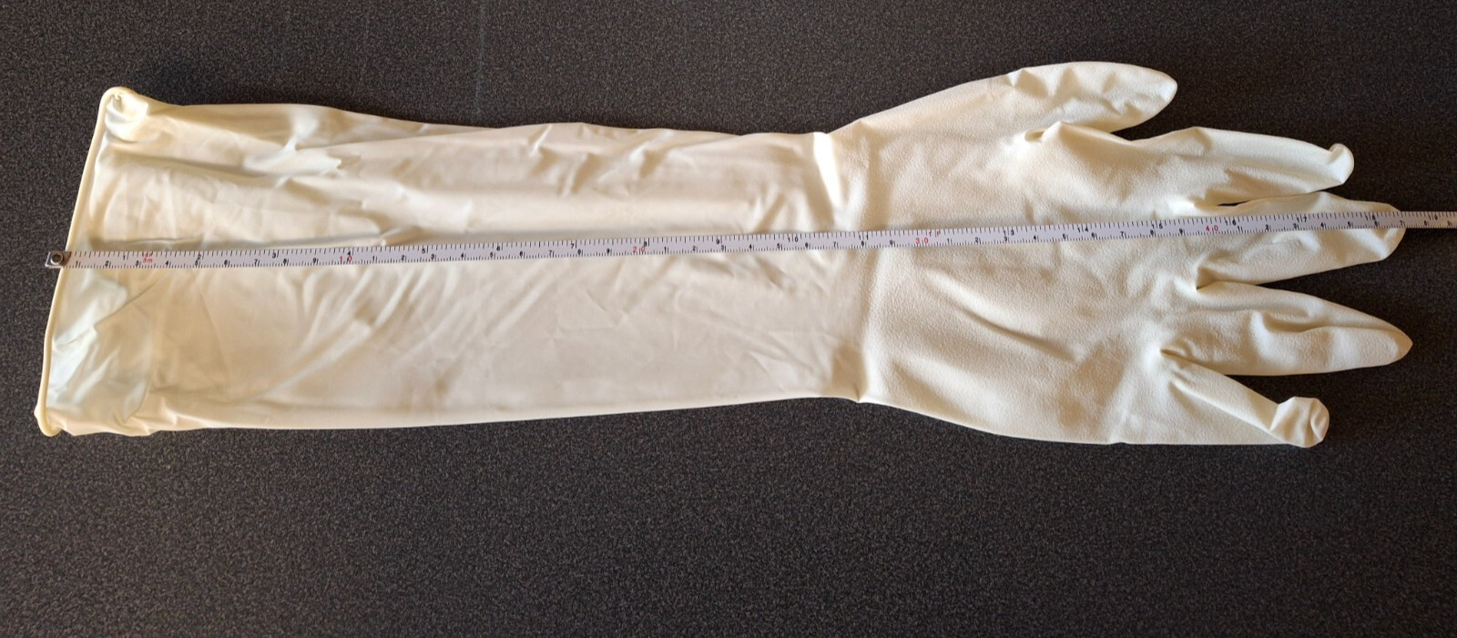 Elbow Length Latex Gloves 19″ Long 9 Mil Natural, Chemical Resistant, 50 per Box